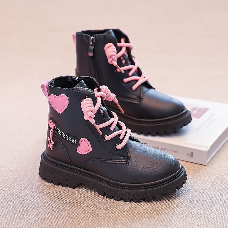 Damen Stiefeletten mit Herzaufdruck Robust Winter