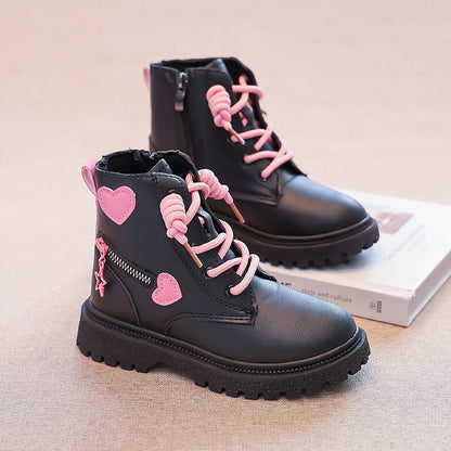 Damen Stiefeletten mit Herzaufdruck Robust Winter