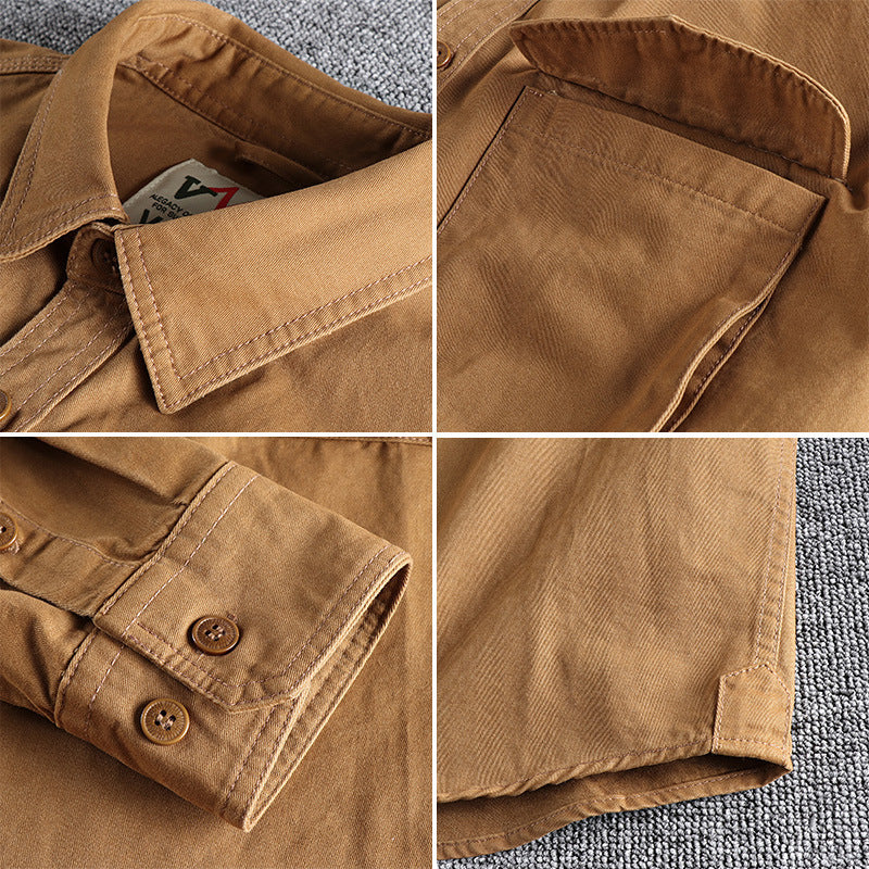 Herren Hemd Baumwolle Praktisch Mit Brusttasche