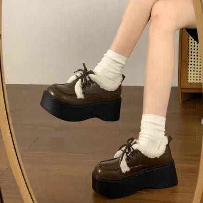 Damen Clogs Warm Schnürschuhe Bequem Winter
