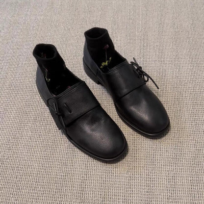 Damen Schnürschuhe Bequem Elegant Schnalle Schwarz