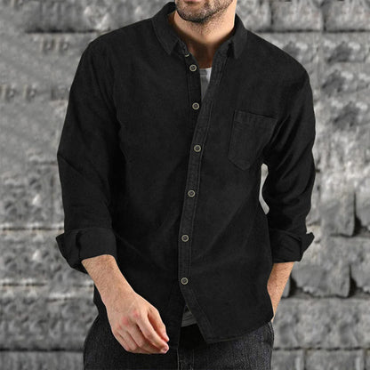 Herren Cordhemd Casual Bequem Modern