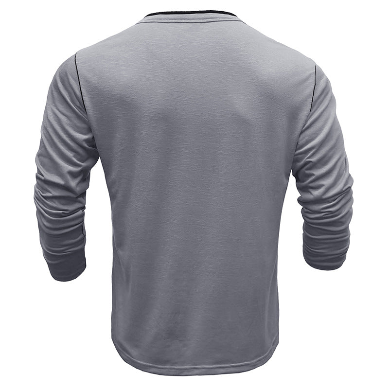 Herren Langarmshirt Komfortabel Mit Knöpfen Modern