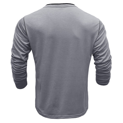 Herren Langarmshirt Komfortabel Mit Knöpfen Modern