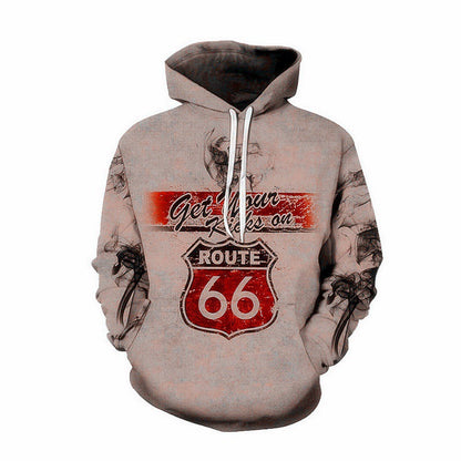 Herren Pullover Kapuze Route 66 Motiv Trendig Berlin