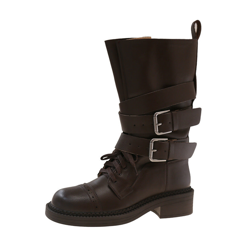 Damen Stiefel Modisch Braun Winter