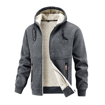 Herren Kapuzenjacke Warm Kuschelig Taschen