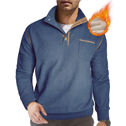 Herren Pullover Stehkragen mit Brusttasche Bequem - BerlinGlamour
