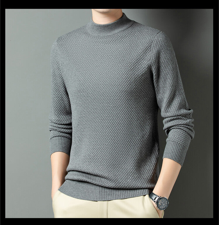 Herren Rollkragenpullover Hochwertig Baumwolle Berlin Stil