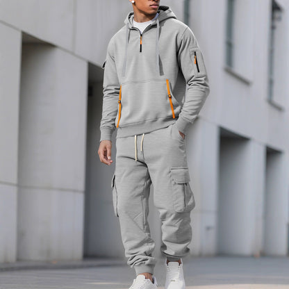 Herren Sportanzug Kapuze Taschen Funktionell Modern