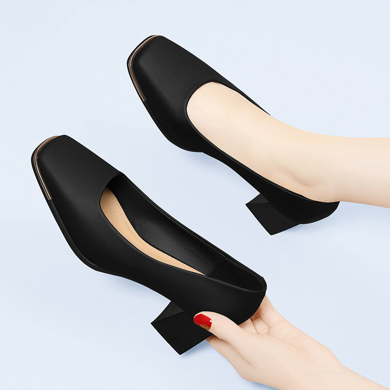 Damen Blockabsatz Schuhe Bequem Elegant Heidi Style - BerlinGlamour