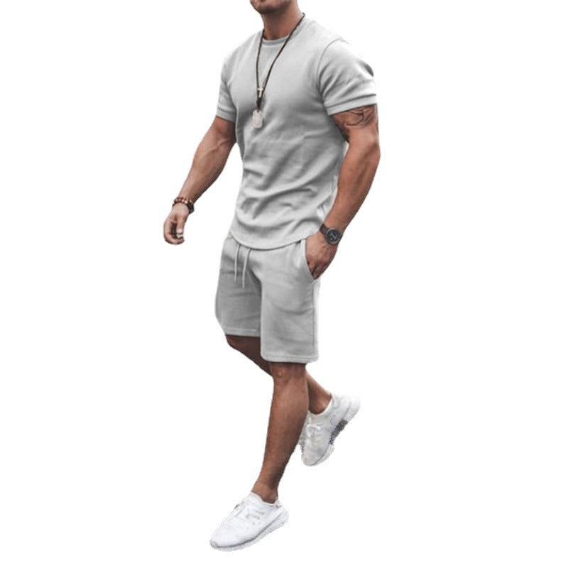 Herren Kurzarm Set Sportlich Elastisch Mit Taschen