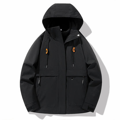 Herren Outdoorjacke Wasserdicht Verstellbare Kapuze Funktionell