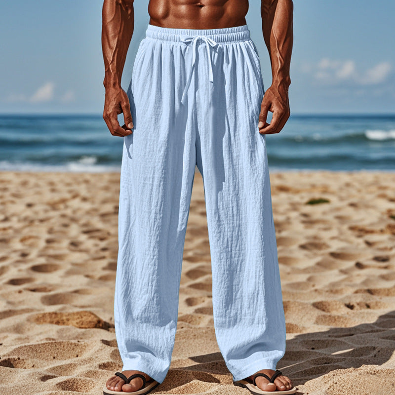 Herren Strandhose Bequem Elastisch mit Taschen