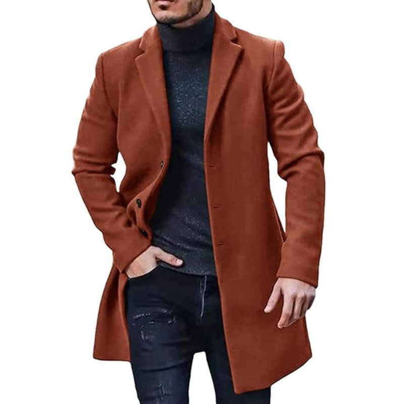 Herren Langmantel Modern Eleganter Mantel mit Taschen