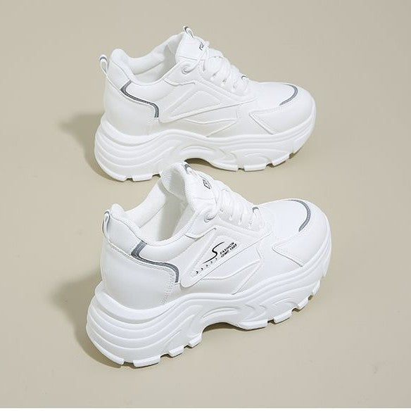 Damen Sneaker Chunky Weite Sohle atmungsaktiv Sportlich