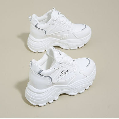 Damen Sneaker Chunky Weite Sohle atmungsaktiv Sportlich
