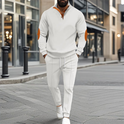 Herren Sportset Pullover und Hose JoggingSet Strukturiert Modern