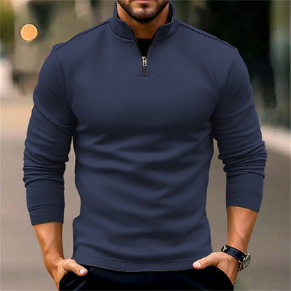 Herren Pullover Sportlich Kurz Reißverschluss Funktionell - BerlinGlamour
