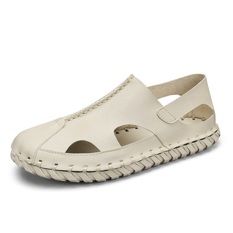 Damen Sandalen Leder Bequem Atmungsaktiv Sommer