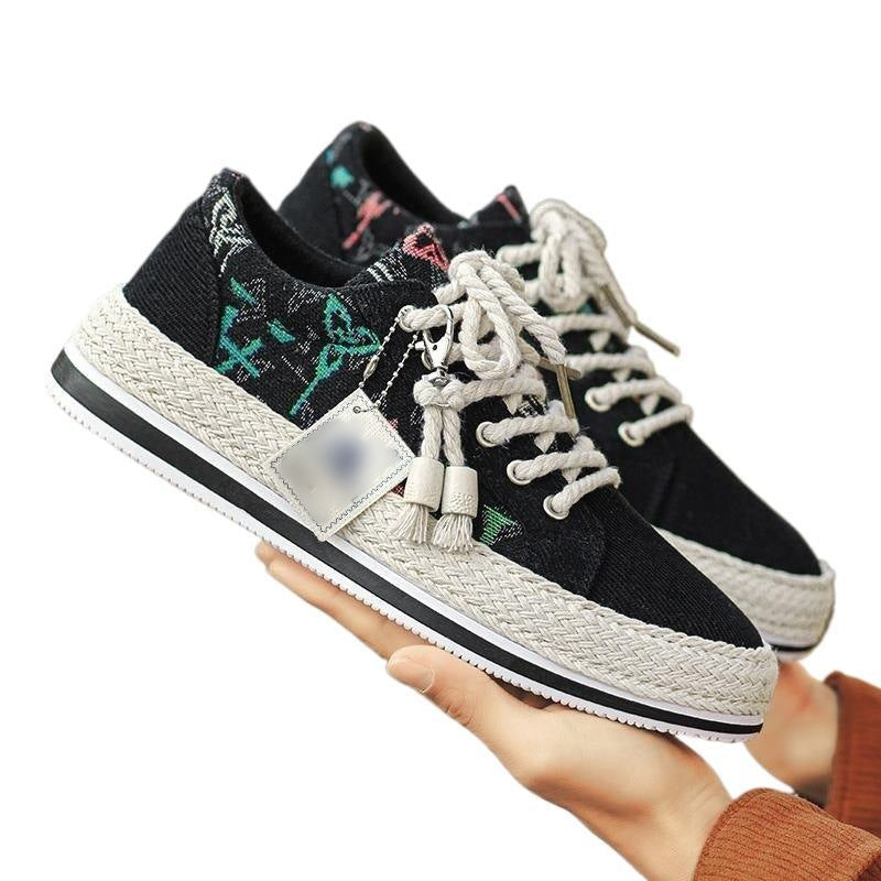 Damen Sneaker Lässig Kunstleder Stabile Sohle Schwarz