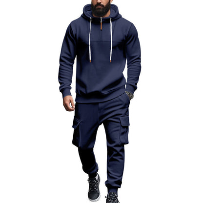 Herren Sportoutfit Sweatshirt und Cargo-Hose Set Sportlich Bequem