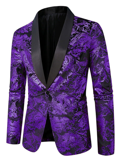 Herren Blazer Elegant Pailletten Muster Modern
