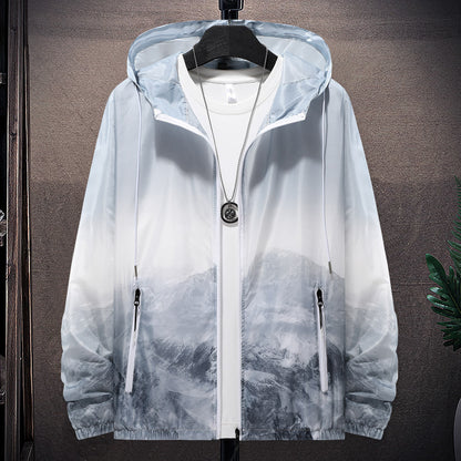 Wasserfeste Herrenjacke Leicht Reflektierend Kapuze Einstellbar
