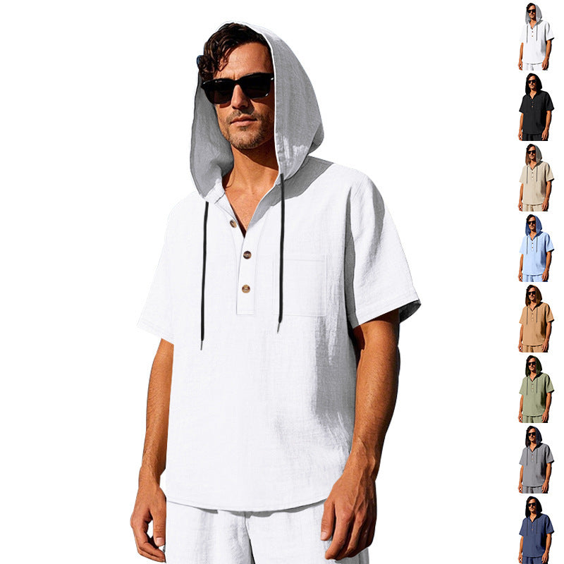 Herren Kapuzenpullover Mit Knöpfen Stylish Modern - BerlinGlamour