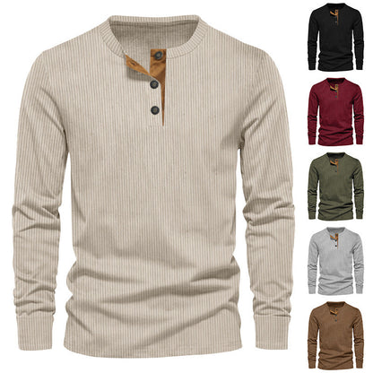 Herren Langarmshirt Elegantes Struktur-Muster Modern - BerlinGlamour