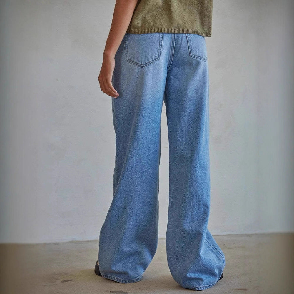 Damen High-Waist Jeans Weite Bequem
