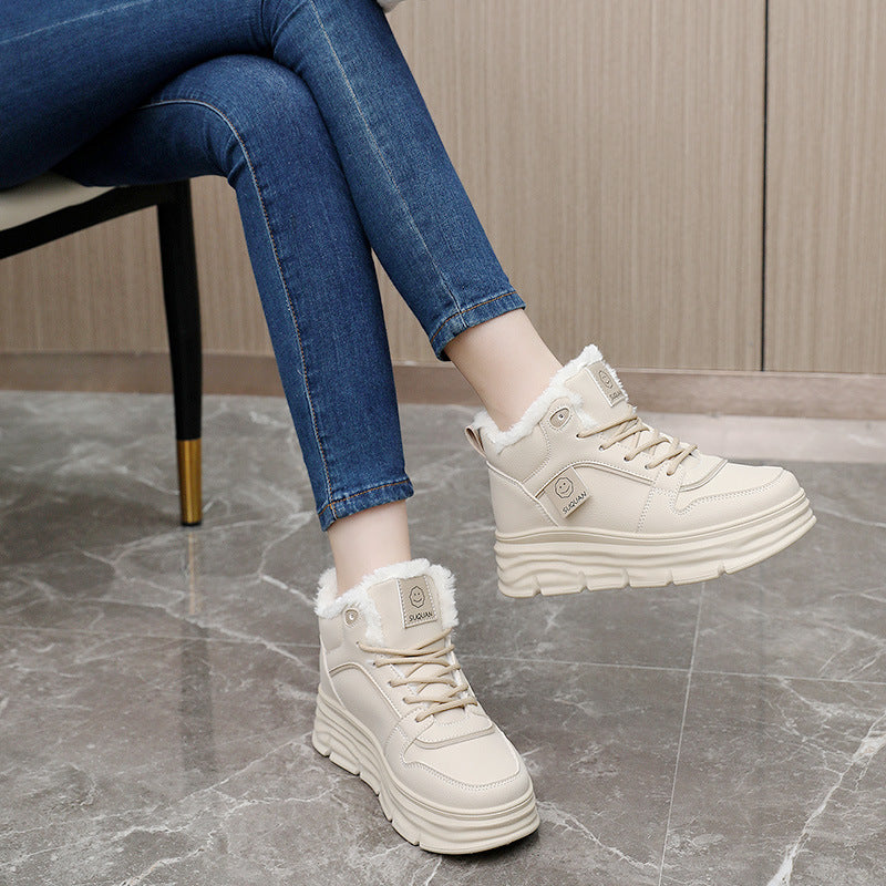 Damen Sneaker High-Top Weich Bequem Laufsohle
