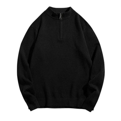 Herren Pullover Stehkragen Reißverschluss Modern Stilvoll