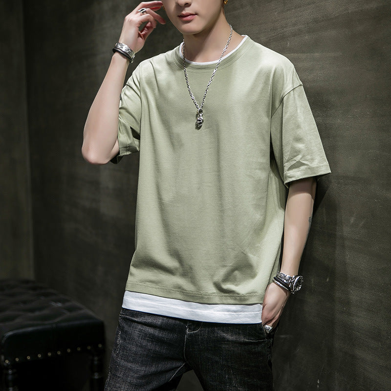 Großes Oversized Herren T-Shirt mit Kontrast - BerlinGlamour