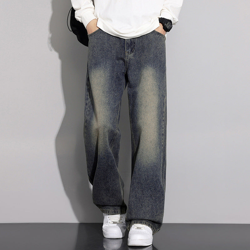 Herren Jeans Weite Bein Moderner Used Look - BerlinGlamour
