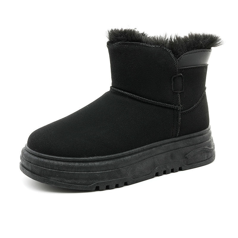 Damen Winterstiefel Warm Flauschig Rutschfest Schwarz