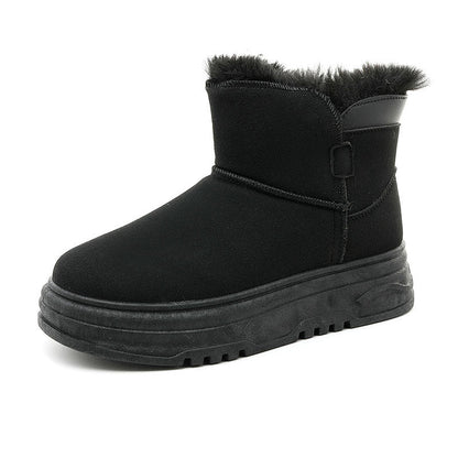 Damen Winterstiefel Warm Flauschig Rutschfest Schwarz