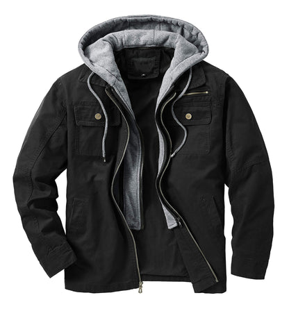 Herren Outdoor-Jacke Wasserdicht mit Kapuze und Innentaschen