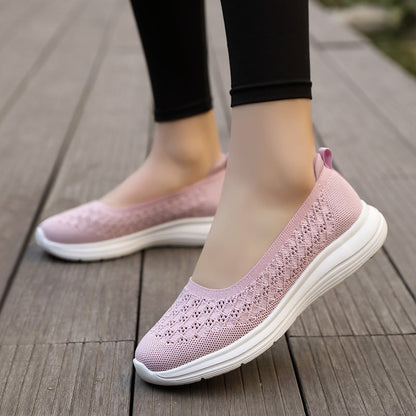 Damen Slip-On Schuhe atmungsaktiv bequem Freizeit