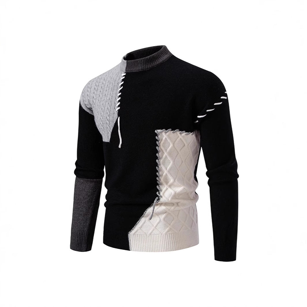 Herren Pullover Modern Hochkragen Muster Pullover