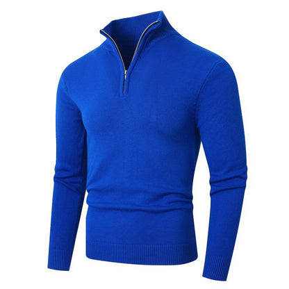 Herren Pullover Modern Halb-Reißverschluss Strick Rippenlook - BerlinGlamour