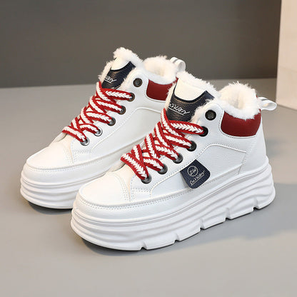Damen Sneaker Winter Warm Fleece Innensohle High-Top Schuhe