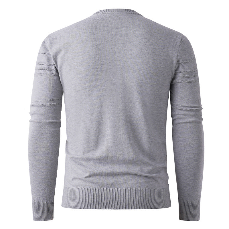 Herren Strickpullover Feinripp mit Struktur Optik Modern