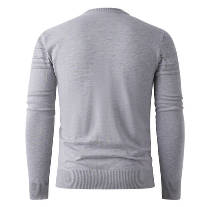 Herren Strickpullover Feinripp mit Struktur Optik Modern