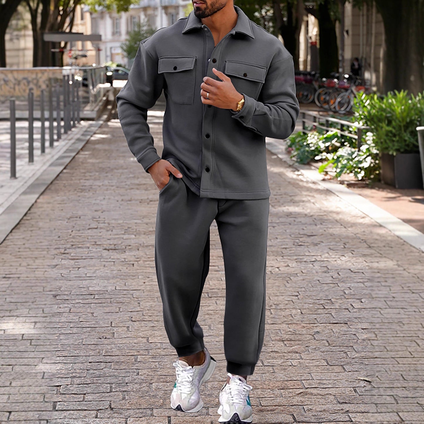 Bequeme Herren Sportbekleidung Set Sweatjacke Jogginghose
