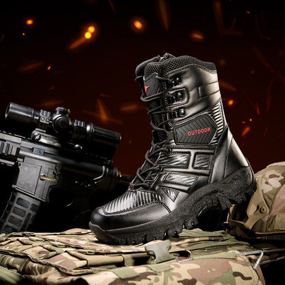 Herren Stiefel Tactical Militärstil mit Reißverschluss