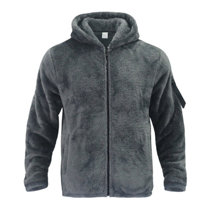 Herren Fleecejacke Weich Kapuze Warm
