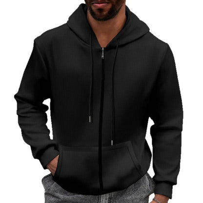 Herren Kapuzenpullover Reißverschluss Taschen Sportlich Modern