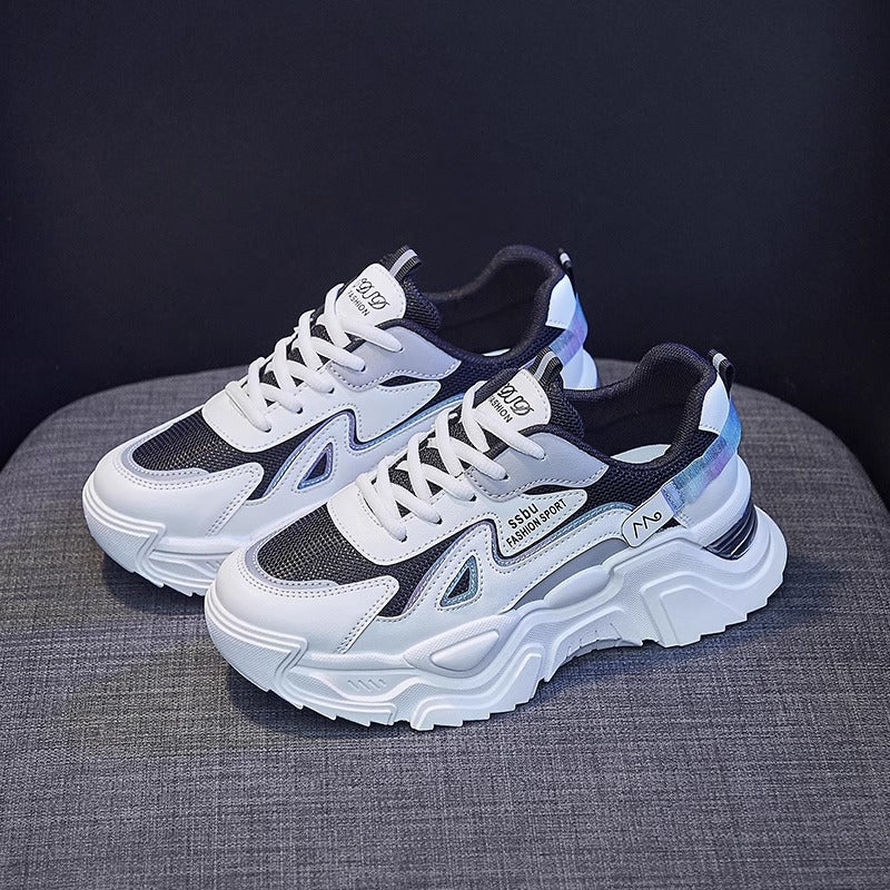 Damen Sneaker Chunky Glänzend Auffällig Modisch