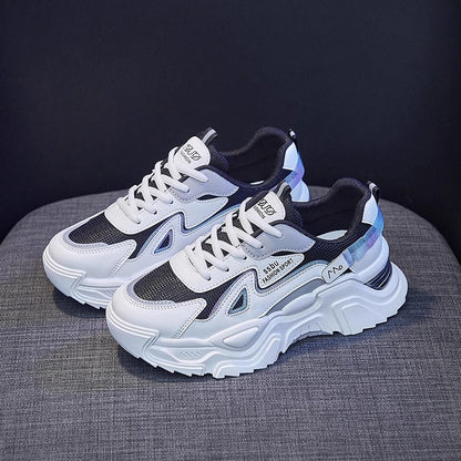 Damen Sneaker Chunky Glänzend Auffällig Modisch